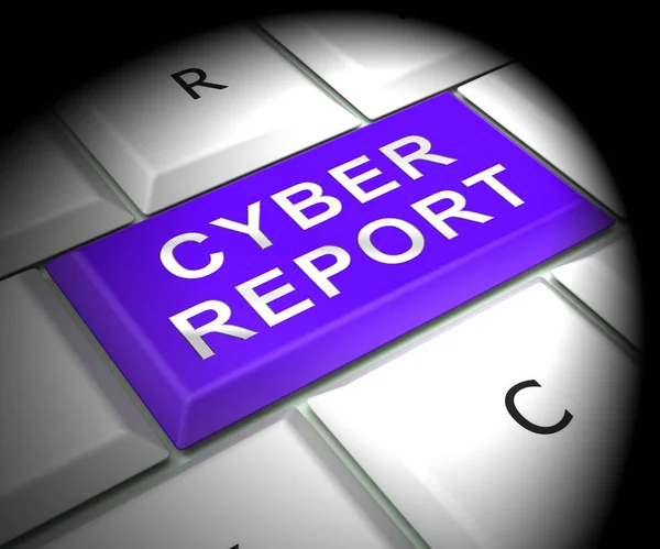 Cyber Report Digital Analytics Results Rendering Shows Cloud Computing Virtual — Stock Photo, Image