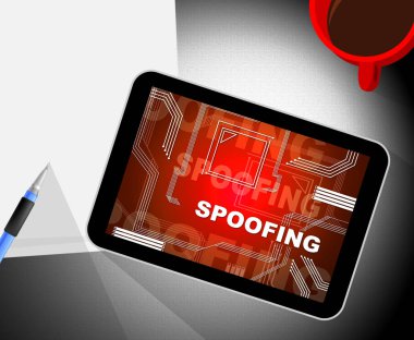 Spoofing Attack Cyber Crime Hoax 2d Illustration Means Website Spoof Threat On Vulnerable Deception Sites clipart