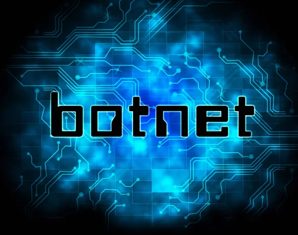 Botnet Illegal Scam Network Fraud Illustration Shows Computer Cybercrime Hacking — Stock Photo, Image