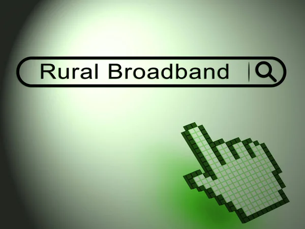 Rural Broadband Countryside Data Connection Illustration Shows Cellular Data Communication — Stock Photo, Image