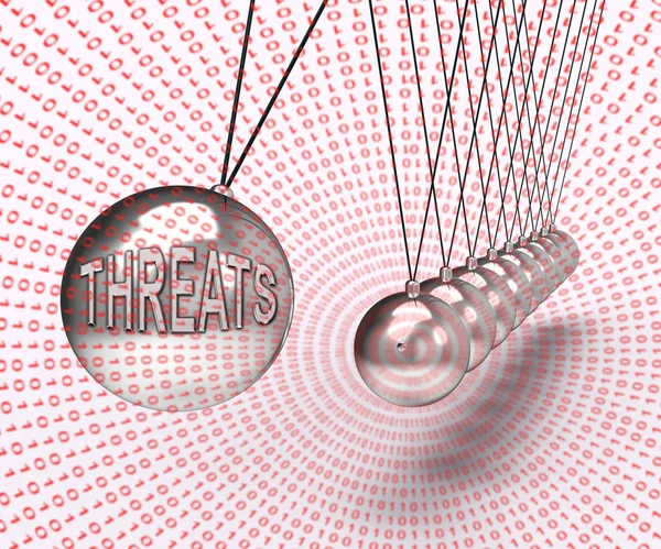 Ameaças Cibersegurança Risco Crimes Cibernéticos Renderização Mostra Vulnerabilidade Violação Dados — Fotografia de Stock