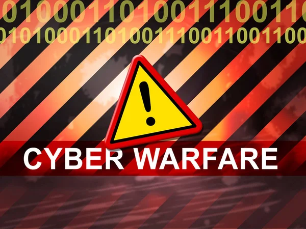 Cyber Warfare Hacking Attack Threat Ilustração Mostra Governo Internet Vigilância — Fotografia de Stock