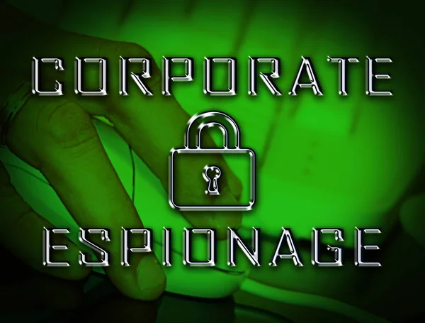Corporate Espionage Covert Cyber Hacking Illustration Shows Commercial Business Fraud — Stock Photo, Image