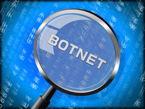 Botnet Illegal Scam Network Fraud Rendering Shows Computer Cybercrime Hacking — Stock Photo, Image