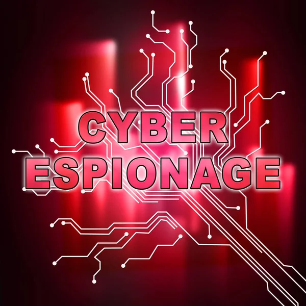 Cyber Espionage Criminal Cyber Attack Illustration Shows Online Theft Commercial — Stock Photo, Image