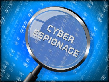 Siber casusluk suç Cyber Attack 3d çizim ticari veri veya iş sırları Online hırsızlık gösterir