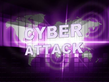 Cyberattack kötü amaçlı Cyber kesmek saldırı 3d gösterilmiştir Internet Spyware Hacker uyarısı sanal virüs karşı