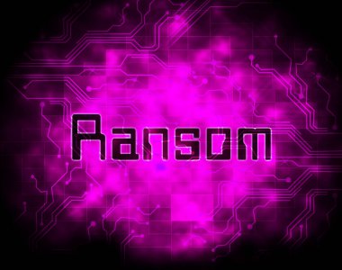Fidye bilgisayar Hacker veri gasp 2d çizimde gösterilmektedir Ransomware saldırı bilgisayar veri ve şantaj için kullanılan