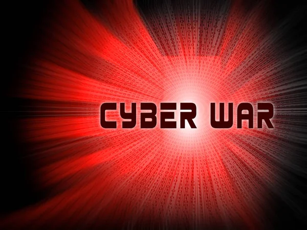 Cyberwar Virtuelle Kriegsführung Hacking Invasion Illustration Zeigt Regierung Cyber Krieg — Stockfoto