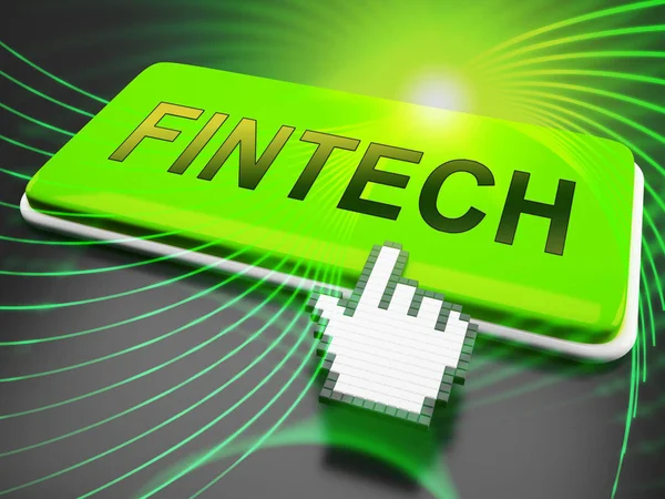 Fin Tech Financial Technology Business Illustrazione Mostra P2P Network Finance — Foto Stock