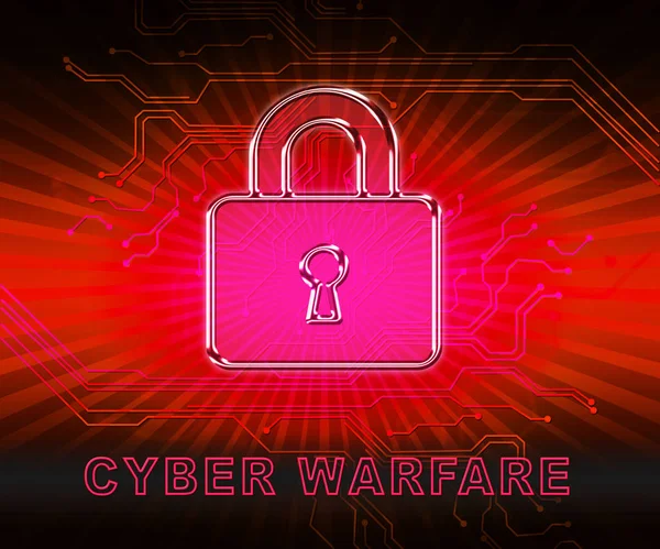 Cyber Warfare Hacking Attack Threat Illustration Shows Government Internet Surveillance — Stock Photo, Image