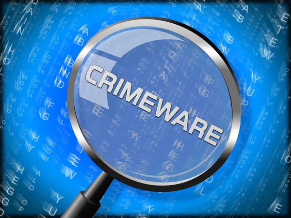 Crimeware Digital Cyber Hack Exploit Rendering Shows Computer Crime Digital — Stock Photo, Image