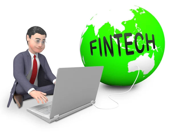 Fin Tech Tecnologia Financeira Negócios Rendering Shows P2P Financiamento Rede — Fotografia de Stock