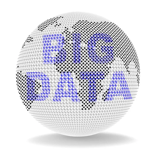 Big Data Globe Worldwide Computing Illustration Shows World Network Communication — Stock Photo, Image