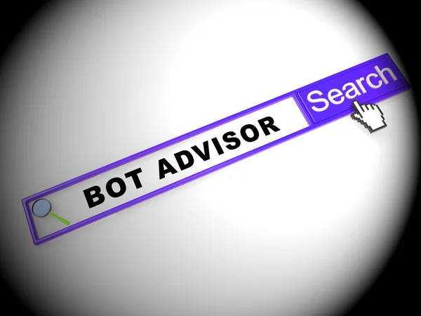 Bot Advisor Chatbot Assistance Help Illustration Показывает Онлайн Экспертизу Поддержку — стоковое фото