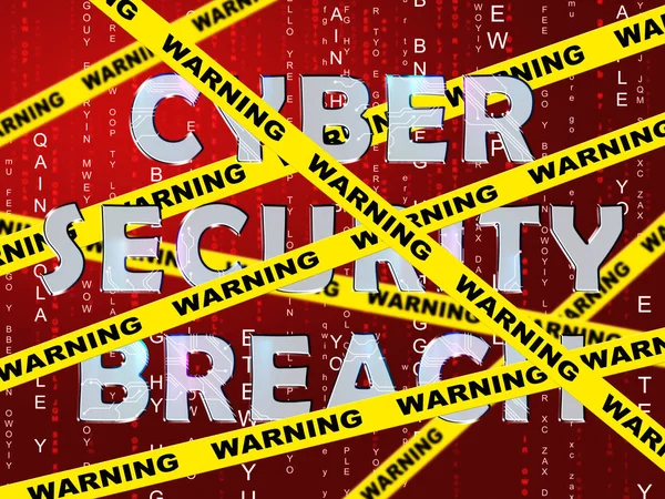 Sistema Violación Seguridad Cibernética Hack Ilustración Muestra Internet Digital Datos — Foto de Stock
