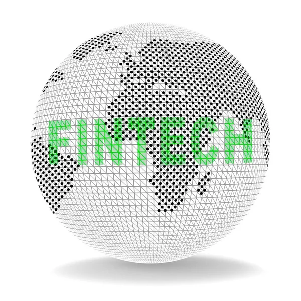 Fintech Globe Worldwide Web Payment Illustration Mostra Tecnologia Finanziaria Gateway — Foto Stock