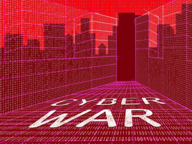Yazıları sanal savaş Invasion kesmek 3d hükümet siber savaş veya ordu sızmalardan mücadele gösterilmiştir