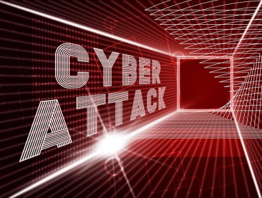 Cyberattack kötü amaçlı Cyber kesmek saldırı 3d gösterilmiştir Internet Spyware Hacker uyarısı sanal virüs karşı