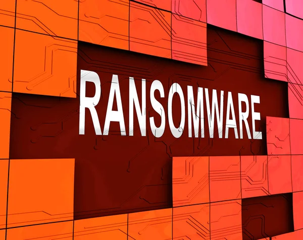 Ransom Ware Extortion Security Risk Rendering Shows Ransomware Used Attack — Stock Photo, Image