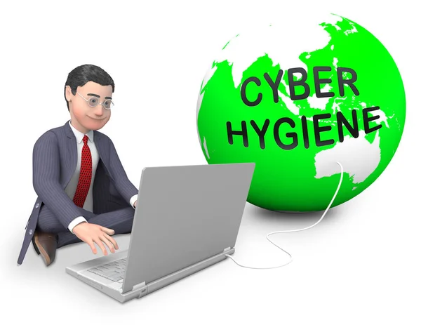 Rendering Della Struttura Sana Dei Dati Cyber Hygiene Mostra Gestione — Foto Stock