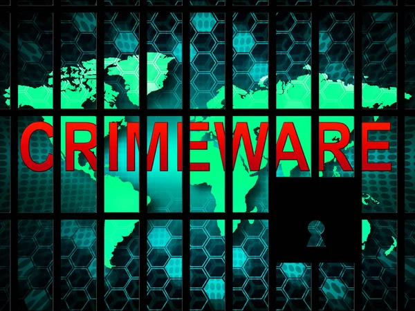 Crimeware Digital Cyber Hack Exploit Illustration Shows Computer Crime Digital — Stock Photo, Image