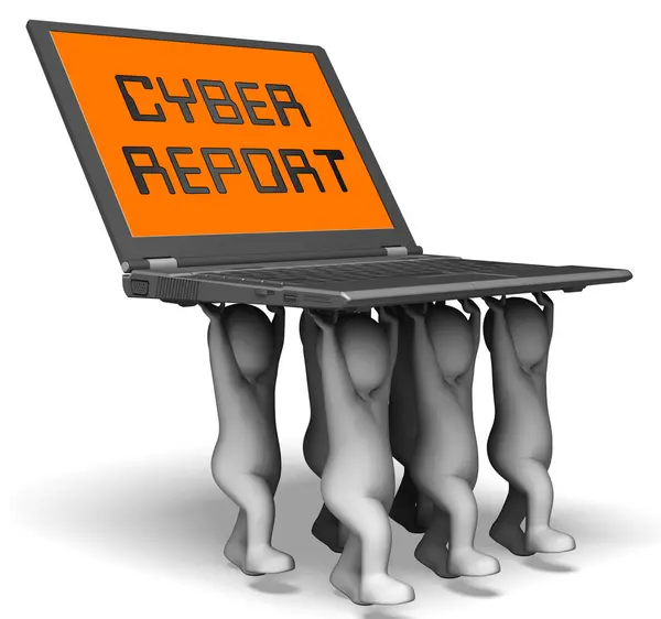 Cyber Report Analítica Digital Resultados Rendering Muestra Computación Nube Análisis — Foto de Stock
