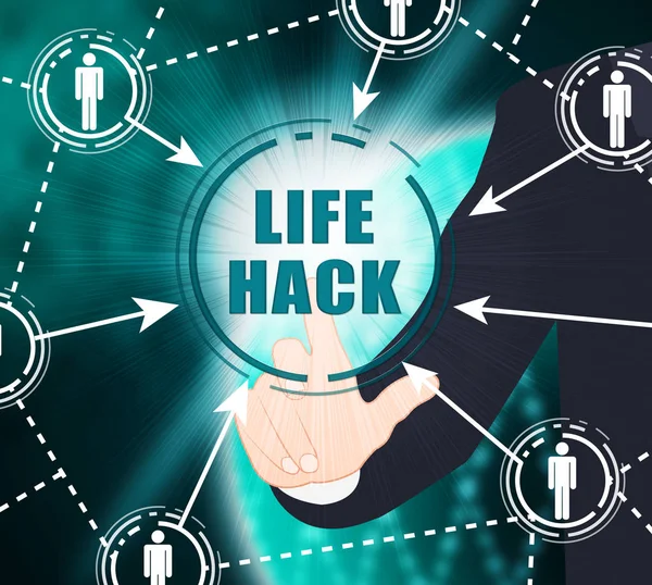 Life Hack Helpful Smarter Tips 2d Illustration Shows Secret Trick For Productivity And Solving Problems