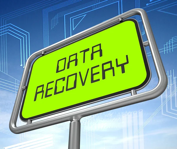 Data Recovery Software Bigdata Restoring Illustration Shows Rebuild Network Server — Stock Photo, Image