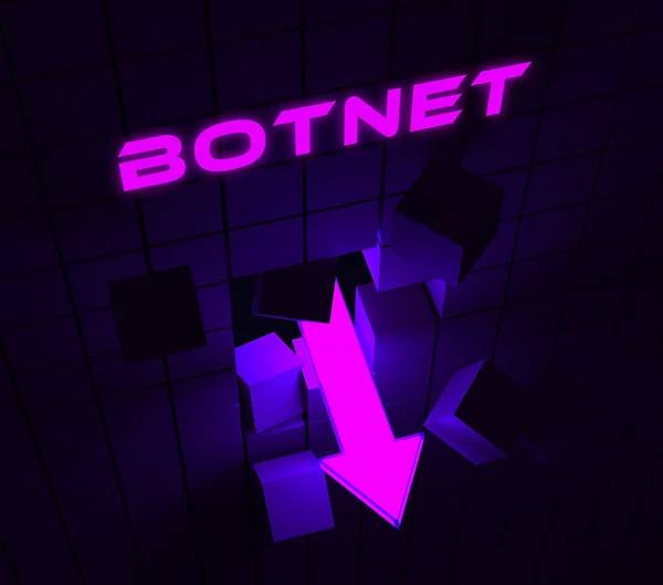Botnet Olagligt Bluff Nätverk Bedrägeri Rendering Visar Dator Cyberbrott Hacking — Stockfoto