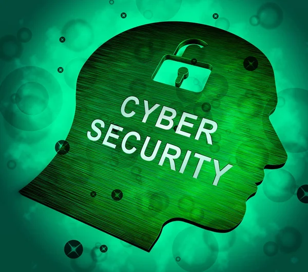 Cyber Security Business System Safeguard Rendering Mostra Società Protezione Online — Foto Stock