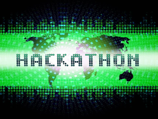 Hackathon Technology Threat Online Coding Illustration Встреча Кодеров Киберпреступлений Остановить — стоковое фото
