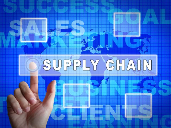 Iot Supply Chain Network Logística Ilustração Mostra Infra Estrutura Logística — Fotografia de Stock