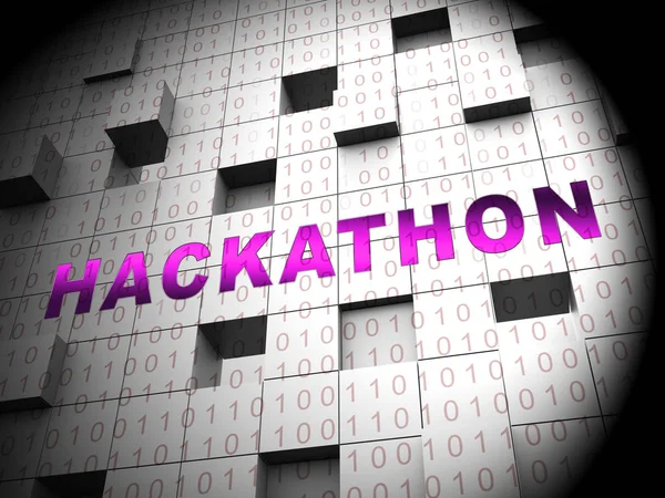 Codice Hackathon Software Dannoso Hack Rendering Mostra Cybercrime Coder Convenzione — Foto Stock