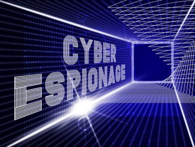 Siber casusluk suç Cyber Attack 3d çizim ticari veri veya iş sırları Online hırsızlık gösterir