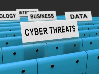 Siber tehdit istihbarat çevrimiçi koruma 3d render gösterir Ransomware dolandırıcılığı ve risklere karşı Online Malware koruma