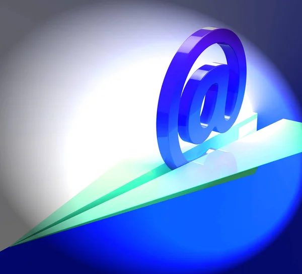 Email Gotejamento Marketing Newsletter Outreach Rendering Shows Emarketing Usando Correspondência — Fotografia de Stock
