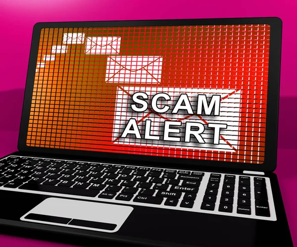 Malicieux Mails Spam Malware Alerte Rendu Montre Suspicieux Avertissement Virus — Photo