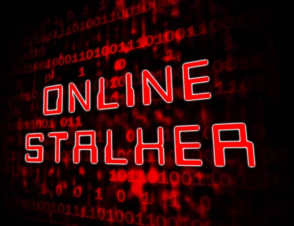 Online Stalker Evil Faceless Bully Illustration Shows Cyberattack Cyberbullying Suspicious — Stock Photo, Image