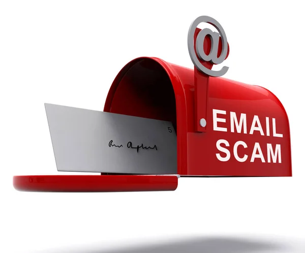 Skadliga Postmeddelanden Spam Malware Alert Rendering Visar Misstänkt Post Virusvarning — Stockfoto