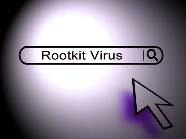 Rootkit Virus Cyber Criminal Spyware Illustration Shows Criminal Hacking Stop — Stock Photo, Image