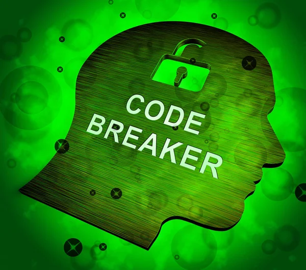 Código Disjuntor Decodificado Dados Hack Renderização Mostra Quebra Criptografia Fonte — Fotografia de Stock