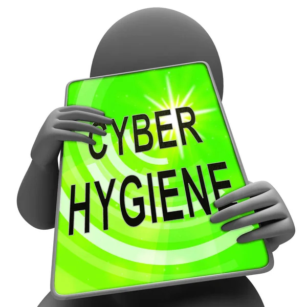 Rendering Della Struttura Sana Dei Dati Cyber Hygiene Mostra Gestione — Foto Stock