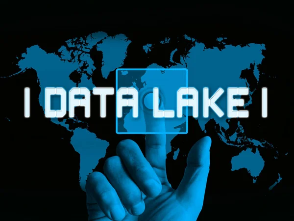 Data Lake Digital Datacenter Cloud 3d Illustration Shows Mainframe Supercomputer Storage Of Bigdata Complex Information