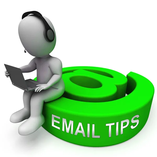 Email Tips Online Postal Solution Rendering Shows Suggestions Tricks Marketing — Stock Photo, Image