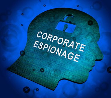 Ticari iş dolandırıcılık veya profesyonel hırsız tehdit kurumsal casusluk gizli Cyber 3D render kesmek gösterir