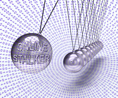 Online Stalker kötü yüzü olmayan zorba 3d render gösterir Cyberattack veya şüpheli bir casusluk yabancı tarafından Cyberbullying