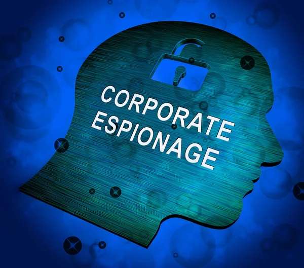 Ticari iş dolandırıcılık veya profesyonel hırsız tehdit kurumsal casusluk gizli Cyber 3D render kesmek gösterir