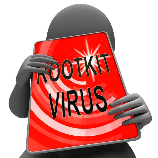 Rootkit Вірус Кібер Злочинець Шпигунське Програмне Забезпечення Рендеринга Показує Кримінального — стокове фото