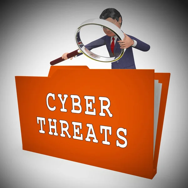 Cyber Threat Intelligence Online Protection Rendering Muestra Protección Contra Malware — Foto de Stock